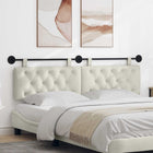 Wall-Mounted Headboard Hanging Cream 170 x 55 x 7 cm Velvet