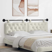 Hoofdbord wandmontage crème 170x55x7 cm fluweel