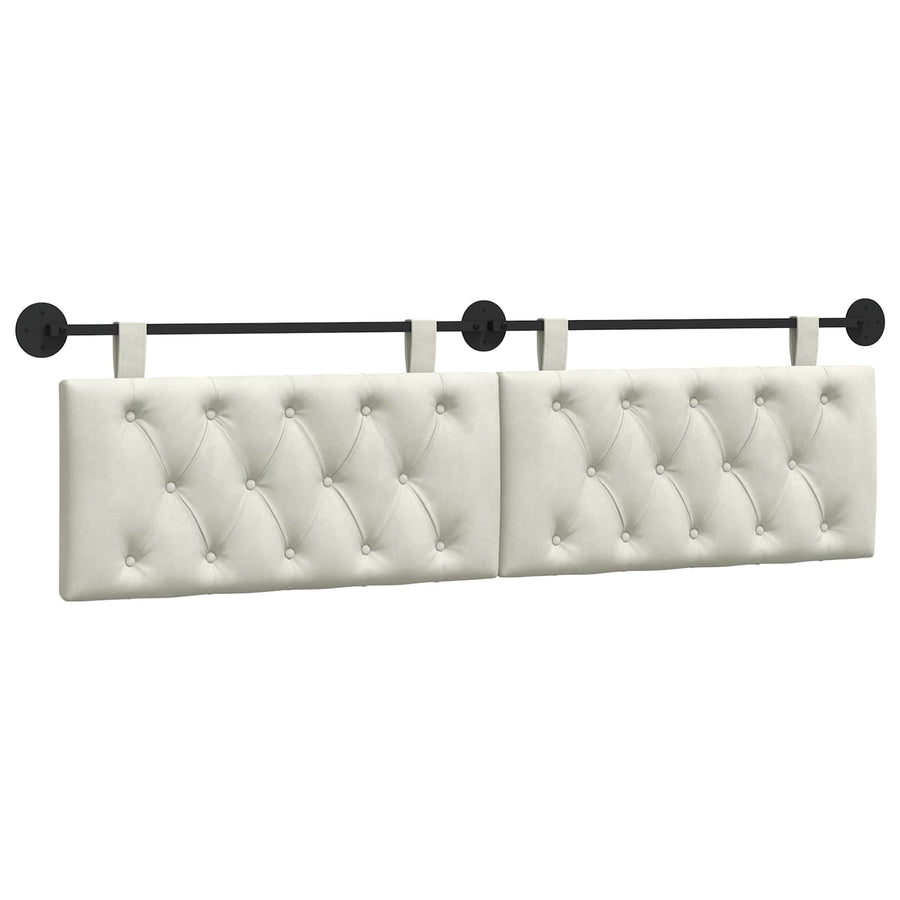 Hangend Hoofdeinde Wandgemonteerd Crème 170 x 55 x 7 cm Fluweel