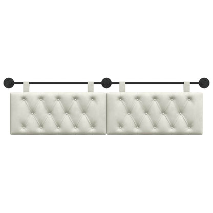 Hangend Hoofdeinde Wandgemonteerd Crème 170 x 55 x 7 cm Fluweel