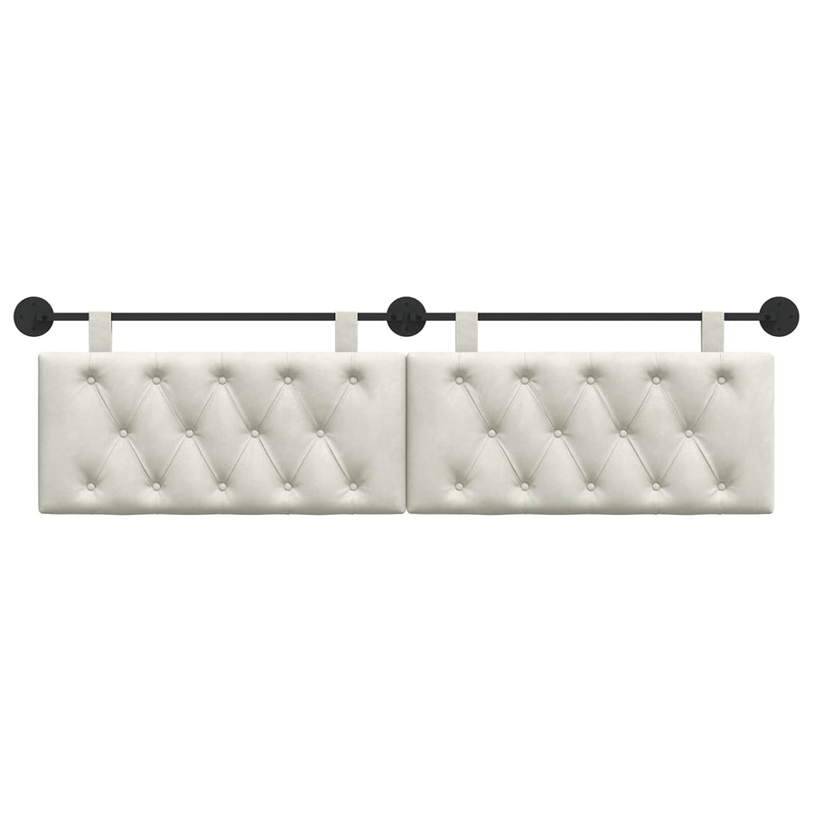 Hangend Hoofdeinde Wandgemonteerd Crème 170 x 55 x 7 cm Fluweel