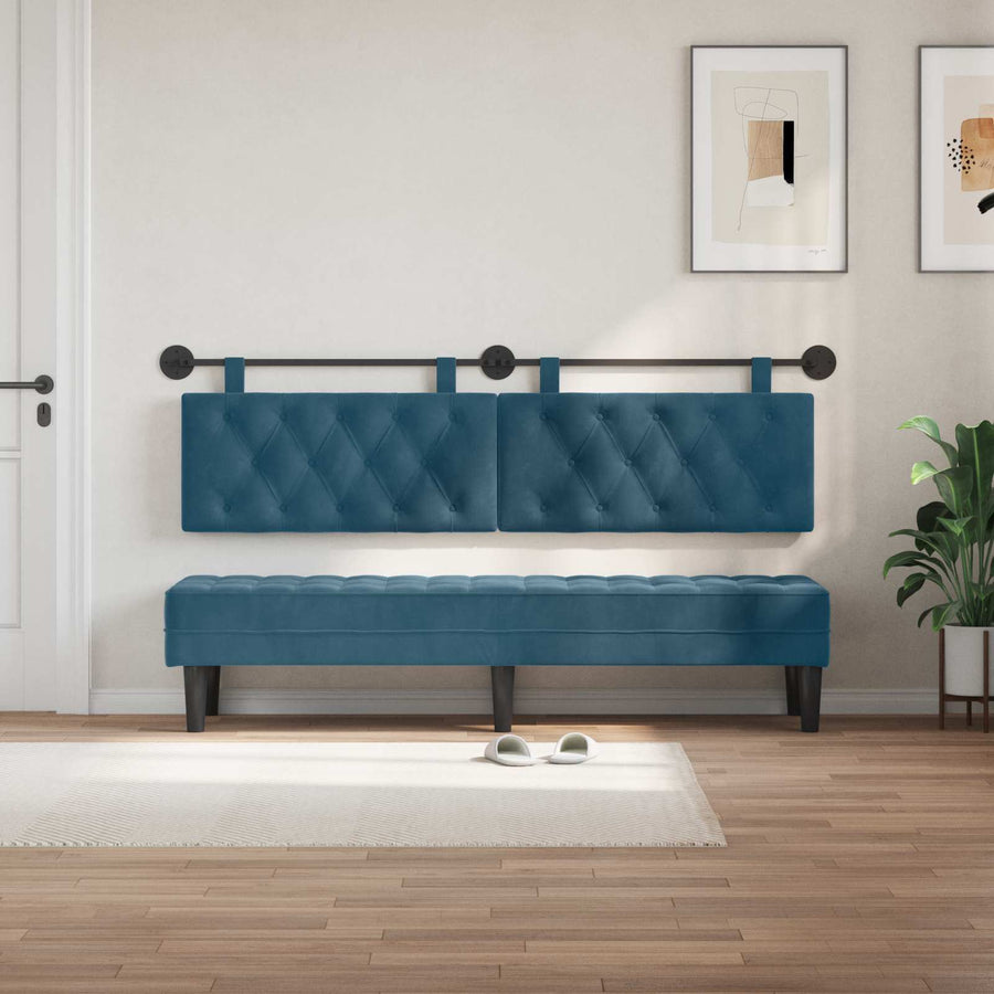 Hangend Hoofdeinde Wandgemonteerd Blauw 170 x 55 x 7 cm Fluweel