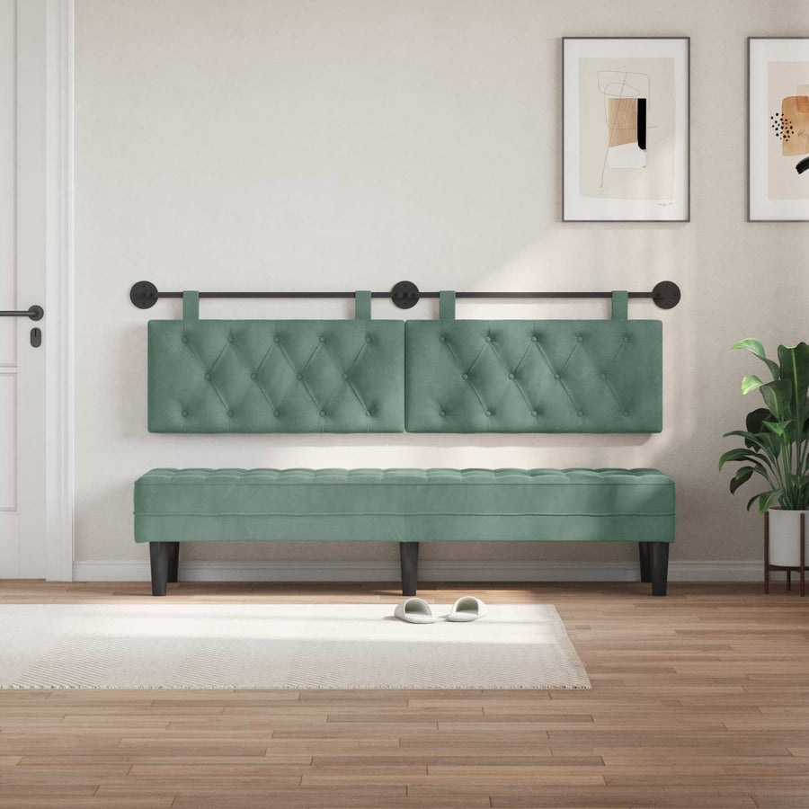 Hangend Hoofdeinde Zeegroen 170 x 55 x 7 cm Fluweel