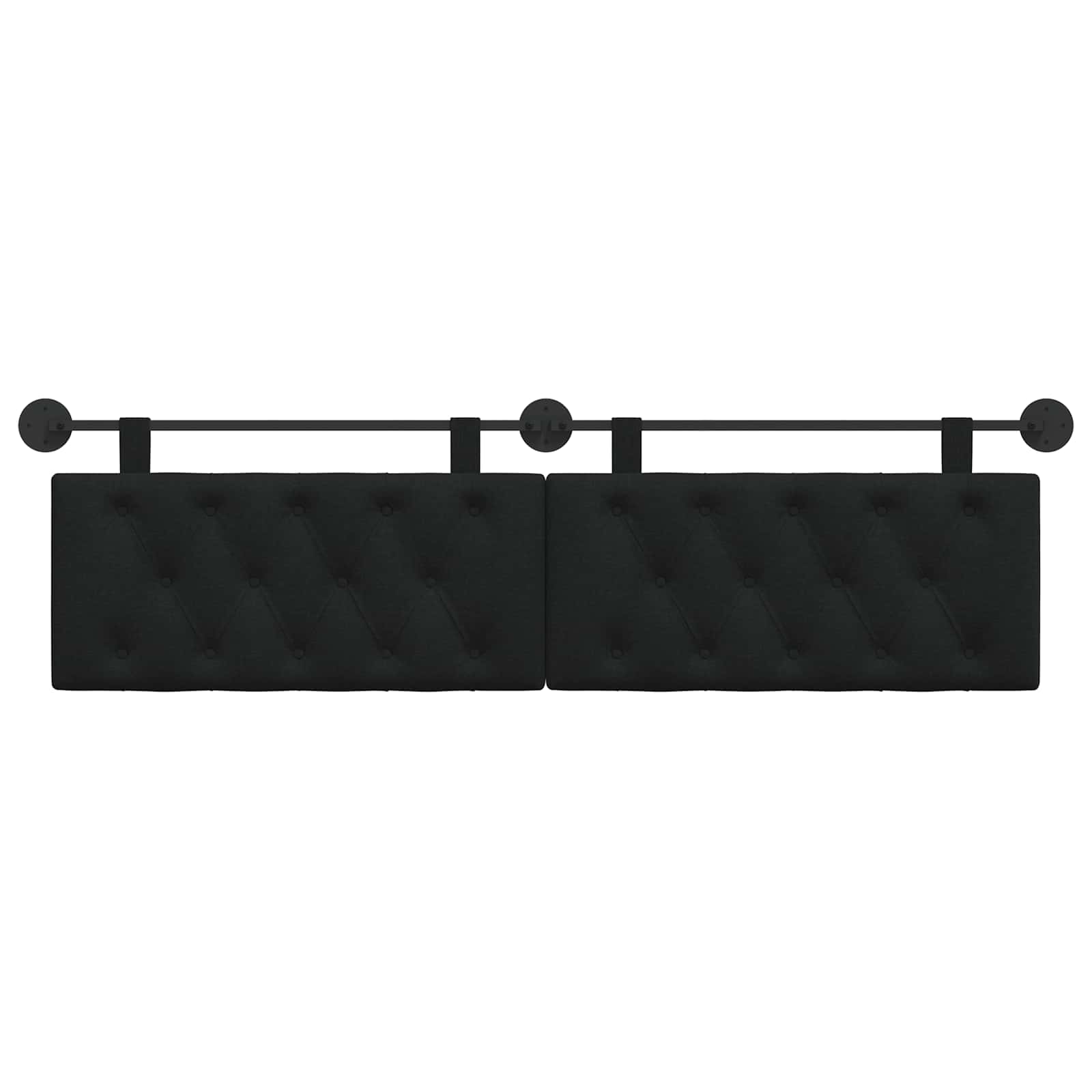 Hangend Hoofdeinde Wandgemonteerd Zwart 190 x 55 x 7 cm Stof