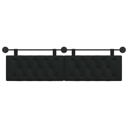 Hangend Hoofdeinde Wandgemonteerd Zwart 190 x 55 x 7 cm Stof