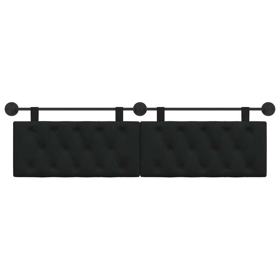 Hangend Hoofdeinde Wandgemonteerd Zwart 190 x 55 x 7 cm Stof