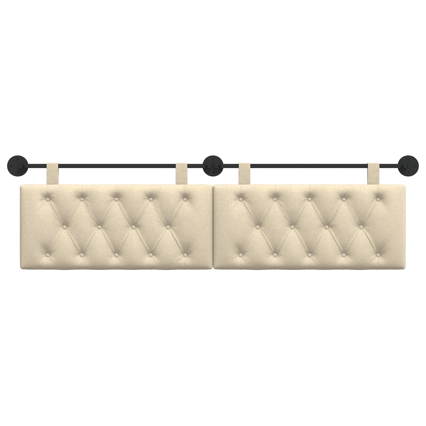Hangend Hoofdeinde Wandgemonteerd Crème 190 x 55 x 7 cm Stof