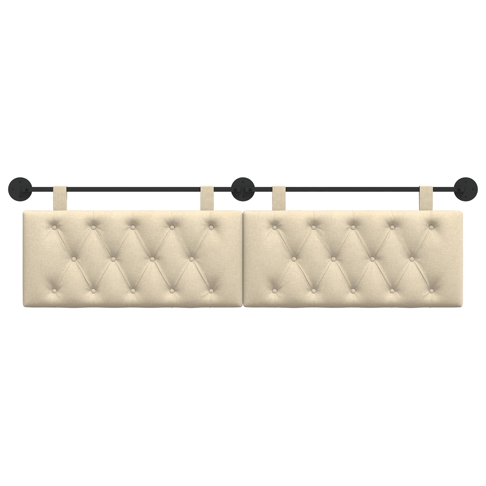Hangend Hoofdeinde Wandgemonteerd Crème 190 x 55 x 7 cm Stof