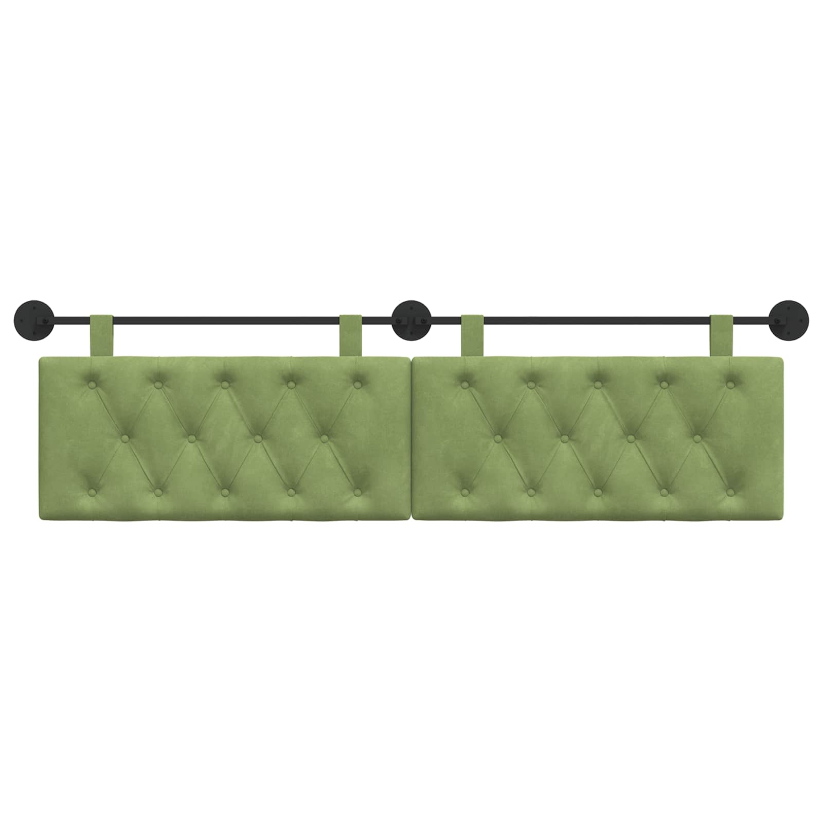 Hangend Hoofdeinde Lichtgroen 190 x 55 x 7 cm Fluweel