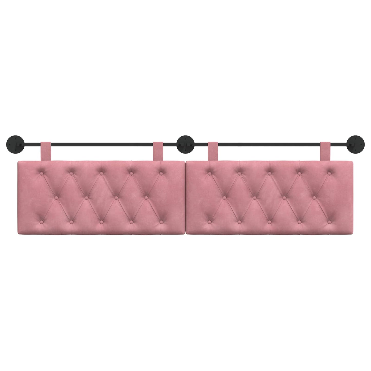 Hangend Hoofdeinde Wandgemonteerd Roze 190 x 55 x 7 cm Fluweel
