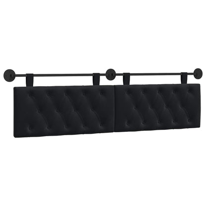 Hangend Hoofdeinde Wandgemonteerd Zwart 190 x 55 x 7 cm Fluweel