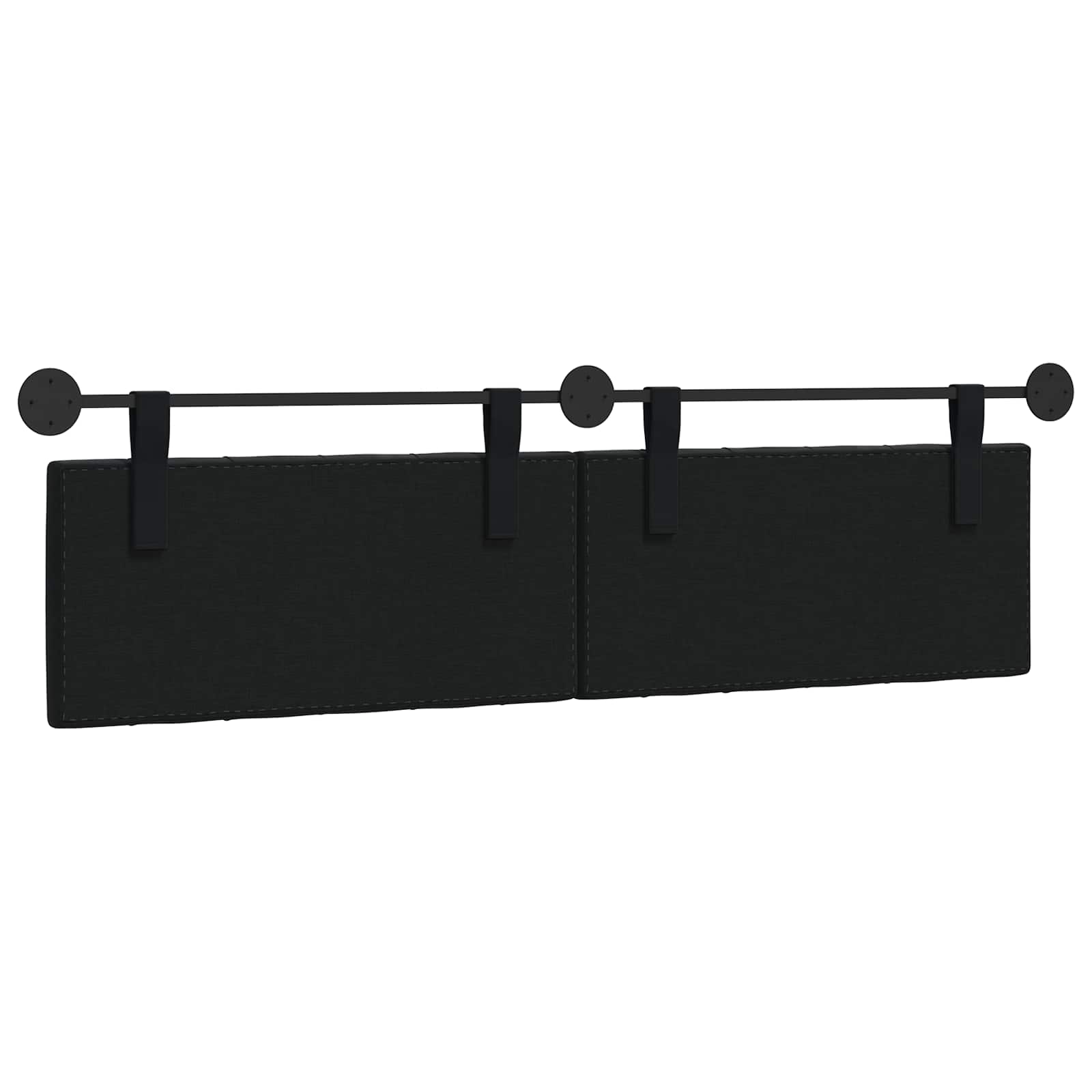 Hangend Hoofdeinde Wandgemonteerd Zwart 190 x 55 x 7 cm Fluweel