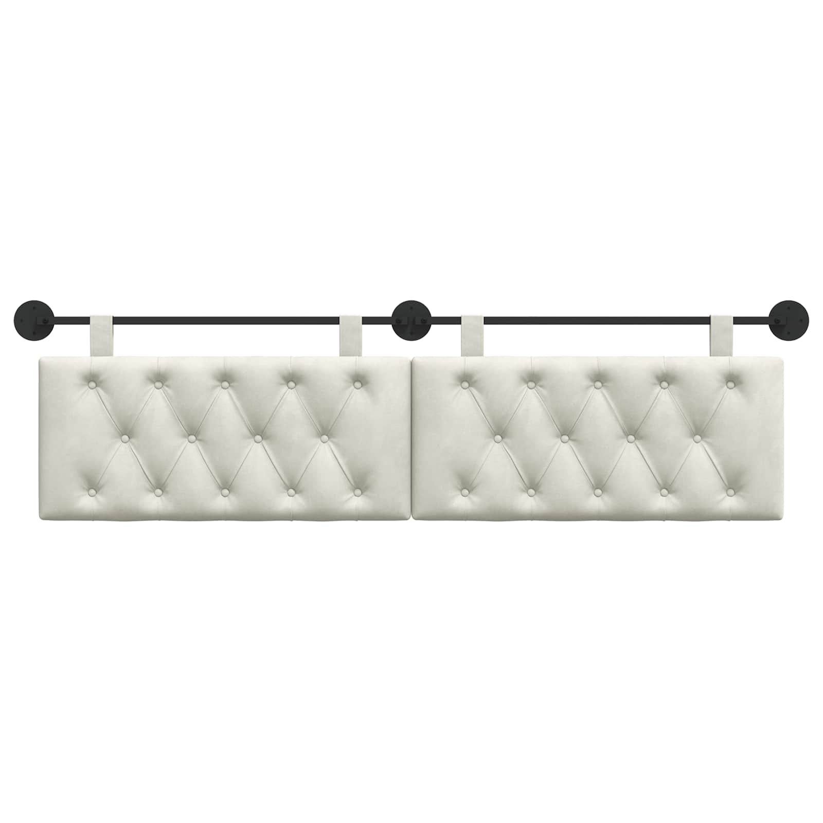 Hangend Hoofdeinde Wandgemonteerd Crème 190 x 55 x 7 cm Fluweel