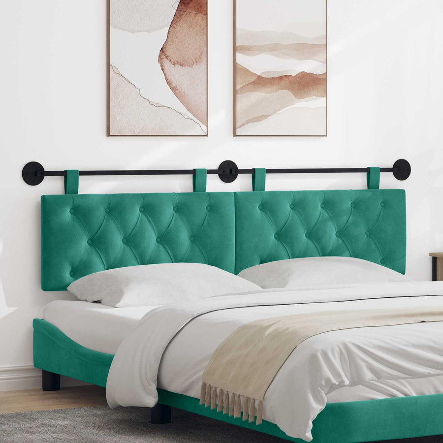 Hangend Hoofdeinde Turquoise 190 x 55 x 7 cm Fluweel