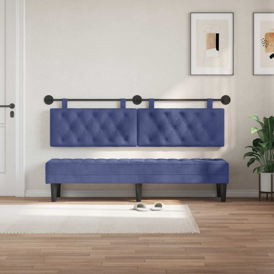 Hangend Hoofdeinde Politieblauw 190 x 55 x 7 cm Fluweel