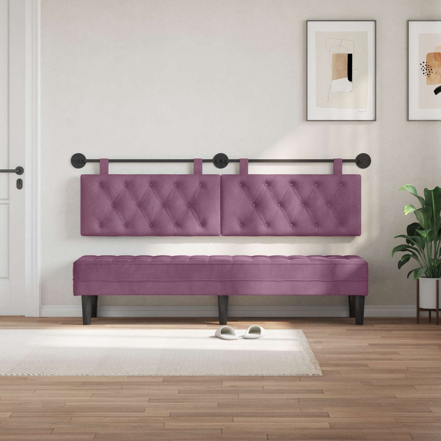 Hangend Hoofdeinde Wandgemonteerd Paars 190 x 55 x 7 cm Fluweel