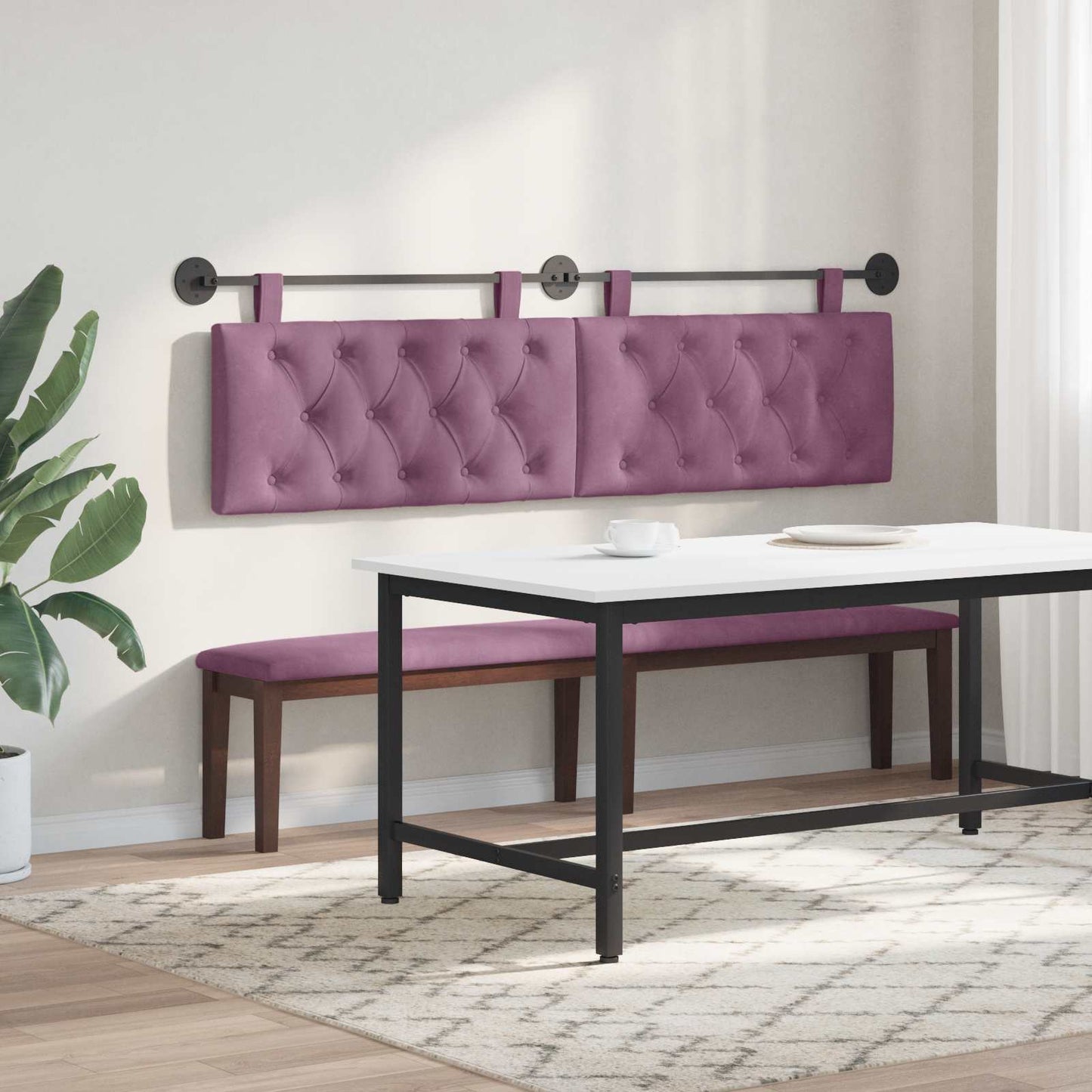 Hangend Hoofdeinde Wandgemonteerd Paars 190 x 55 x 7 cm Fluweel