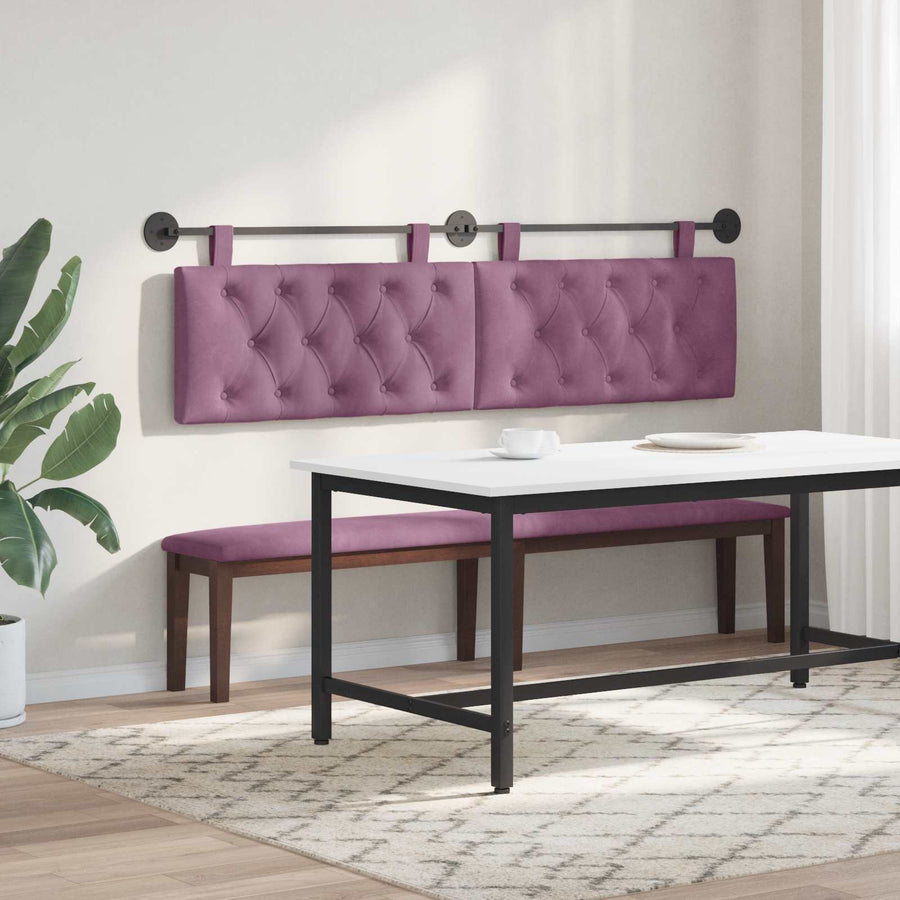 Hangend Hoofdeinde Wandgemonteerd Paars 190 x 55 x 7 cm Fluweel