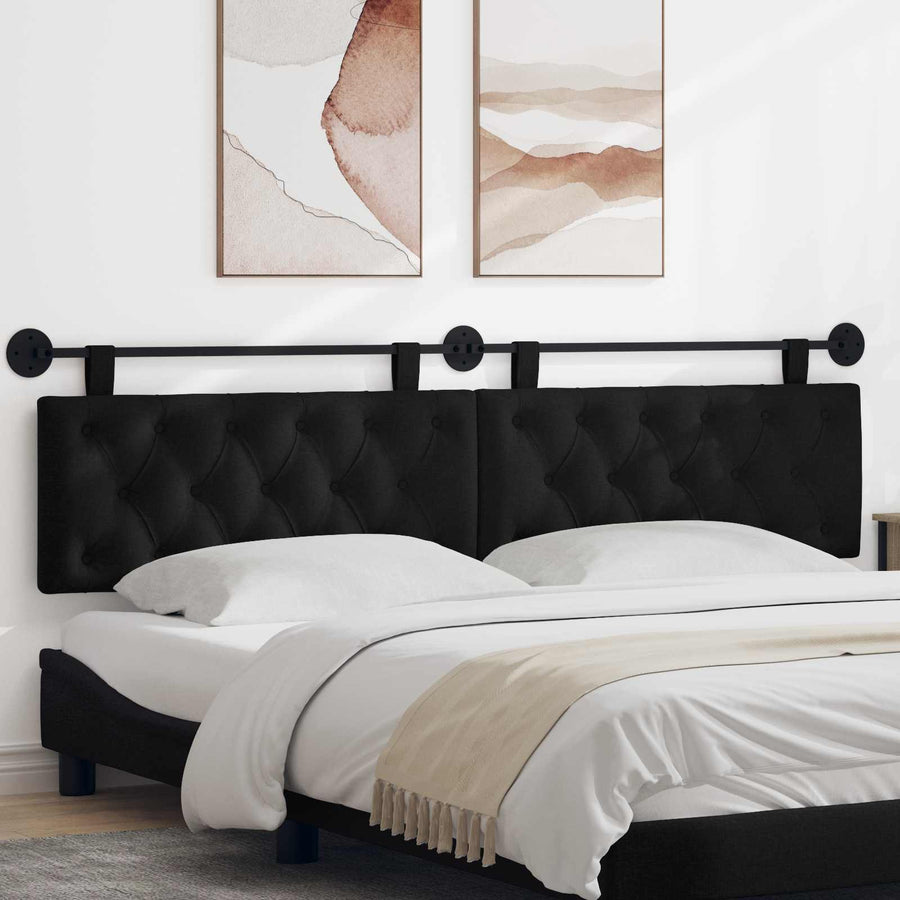 Hangend Hoofdeinde Wandgemonteerd Zwart 210 x 55 x 7 cm Stof