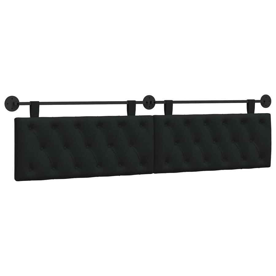 Hangend Hoofdeinde Wandgemonteerd Zwart 210 x 55 x 7 cm Stof