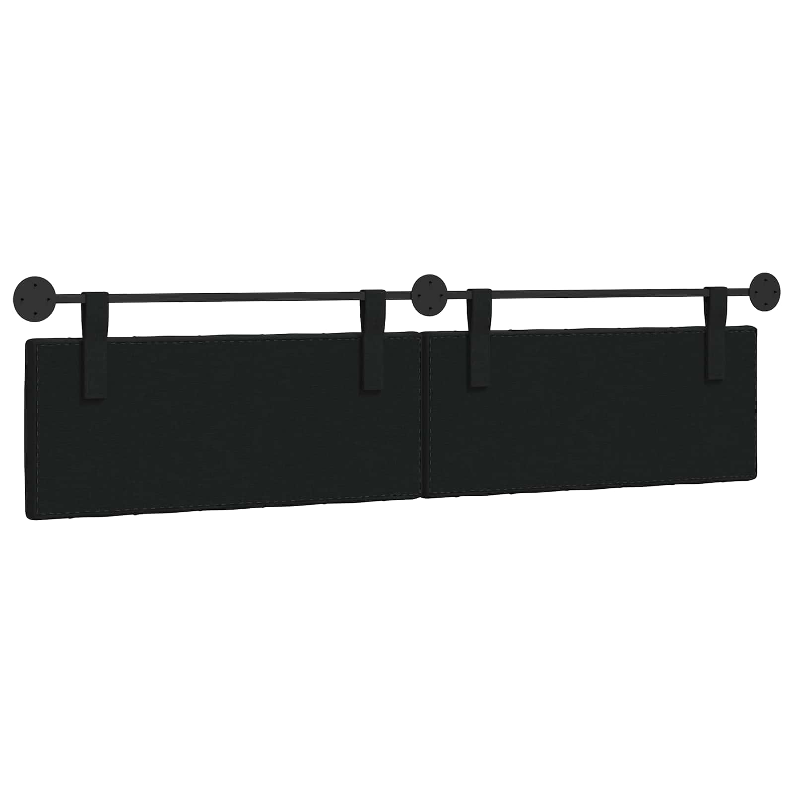 Hangend Hoofdeinde Wandgemonteerd Zwart 210 x 55 x 7 cm Stof
