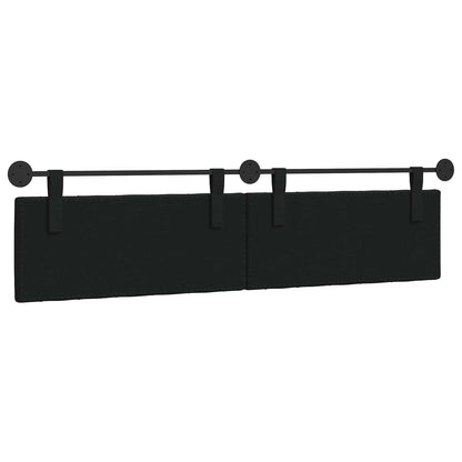 Hangend Hoofdeinde Wandgemonteerd Zwart 210 x 55 x 7 cm Stof