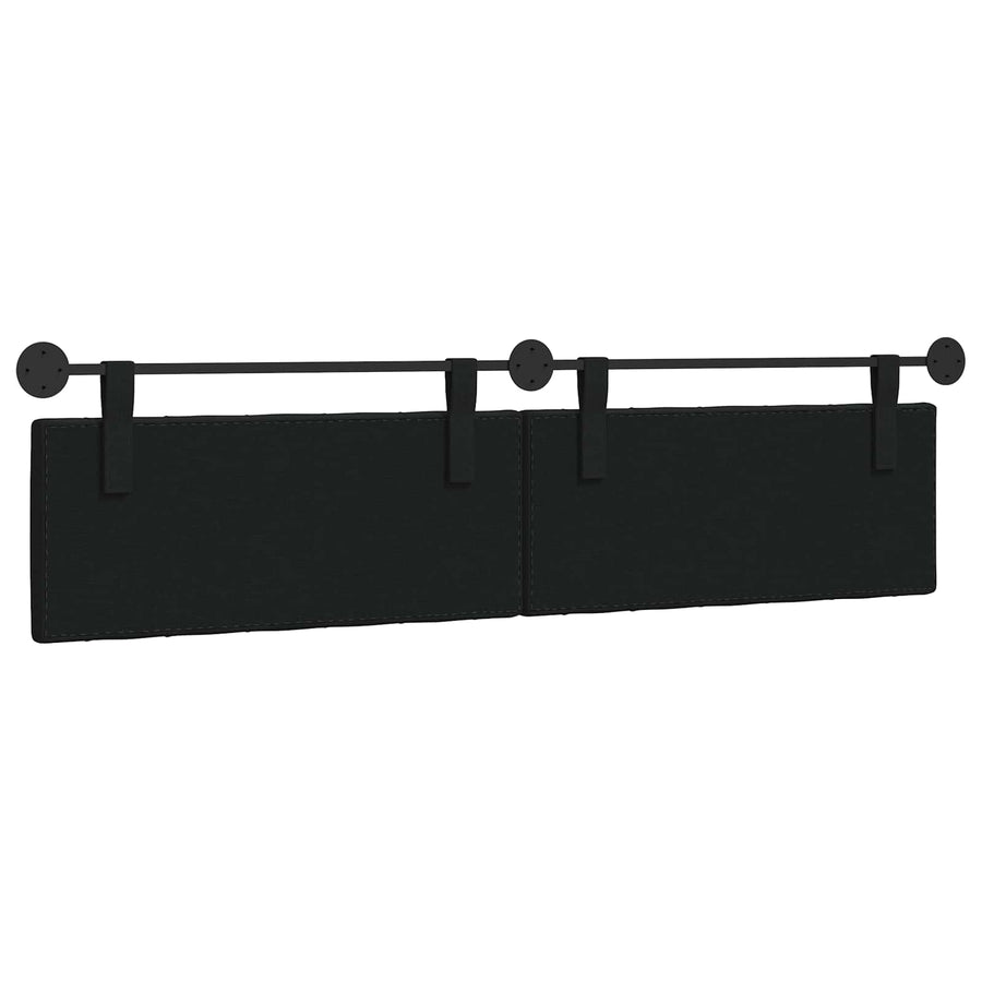 Hangend Hoofdeinde Wandgemonteerd Zwart 210 x 55 x 7 cm Stof