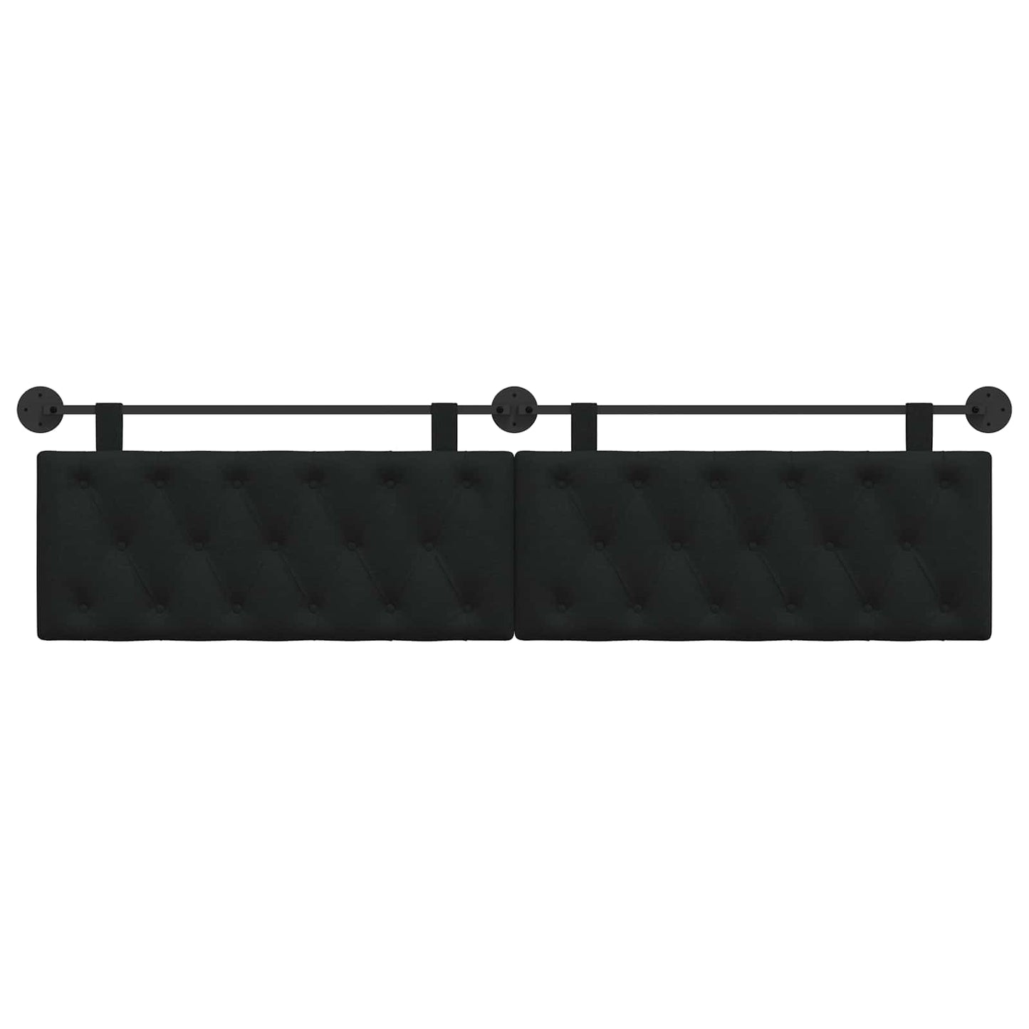 Hangend Hoofdeinde Wandgemonteerd Zwart 210 x 55 x 7 cm Stof