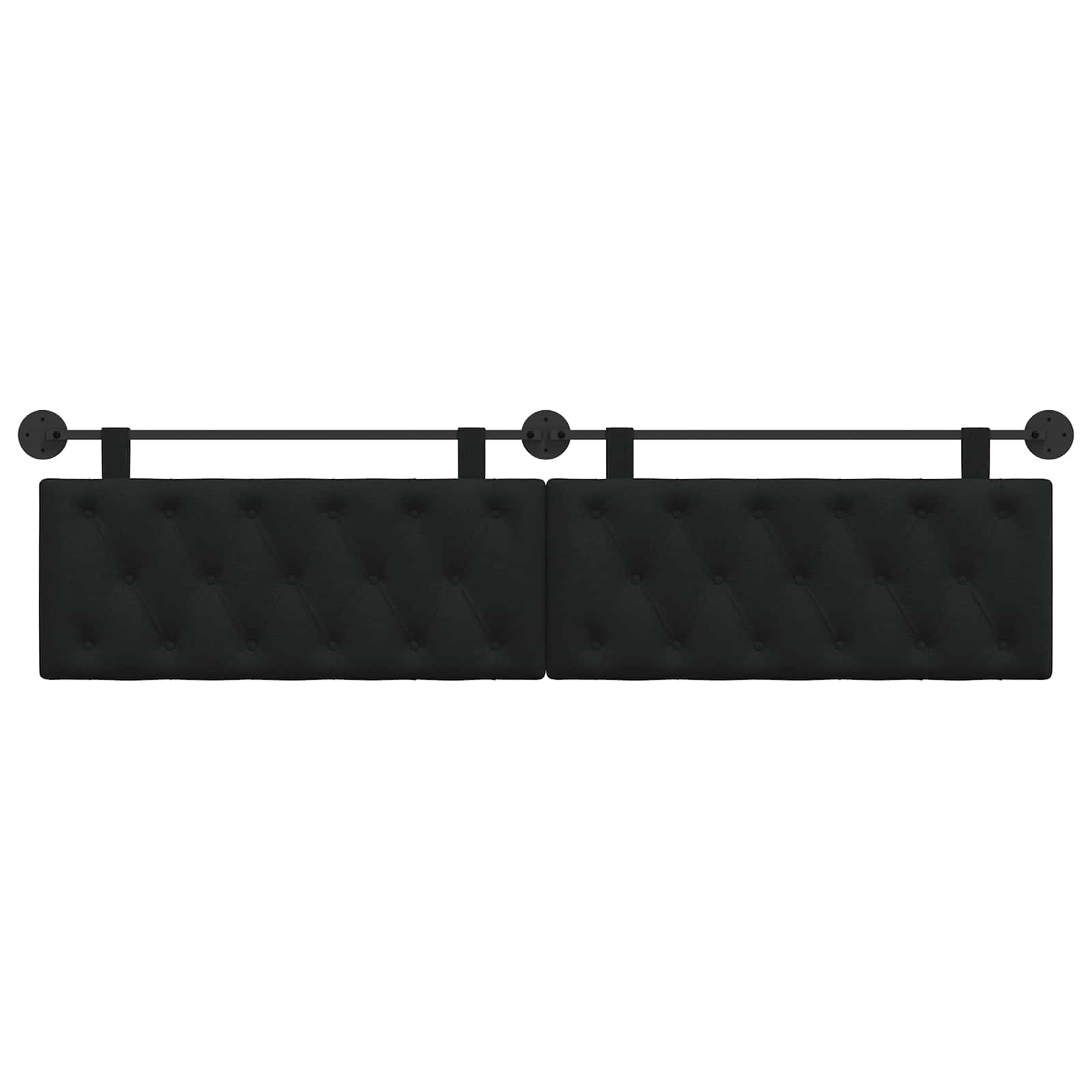 Hangend Hoofdeinde Wandgemonteerd Zwart 210 x 55 x 7 cm Stof