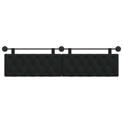 Hangend Hoofdeinde Wandgemonteerd Zwart 210 x 55 x 7 cm Stof
