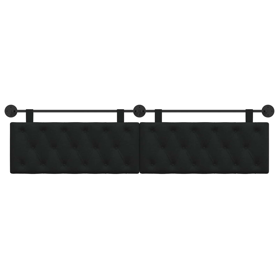 Hangend Hoofdeinde Wandgemonteerd Zwart 210 x 55 x 7 cm Stof