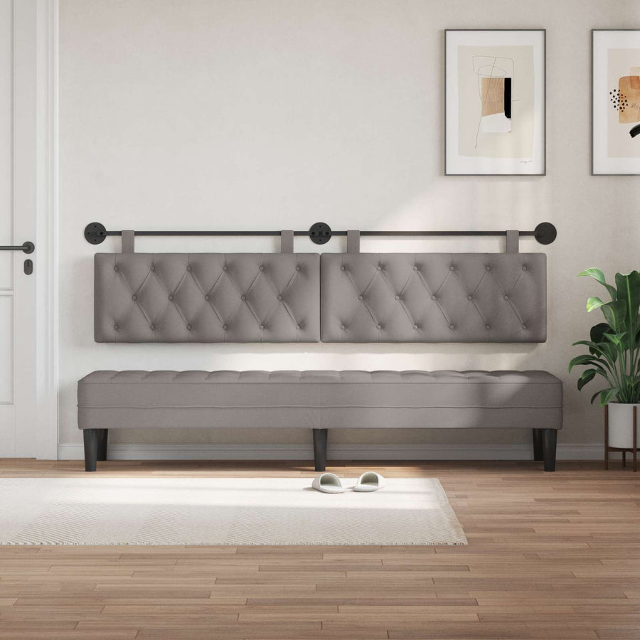 Hangend Hoofdeinde Wandgemonteerd Taupe 210 x 55 x 7 cm Stof