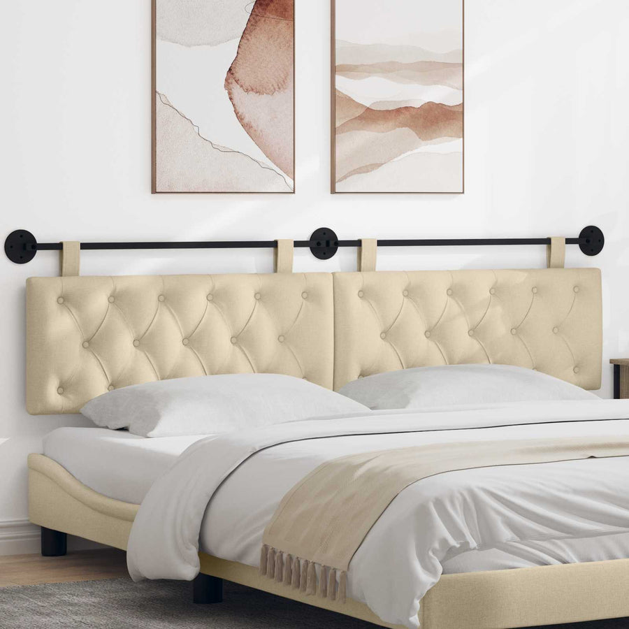 Hangend Hoofdeinde Wandgemonteerd Crème 210 x 55 x 7 cm Stof