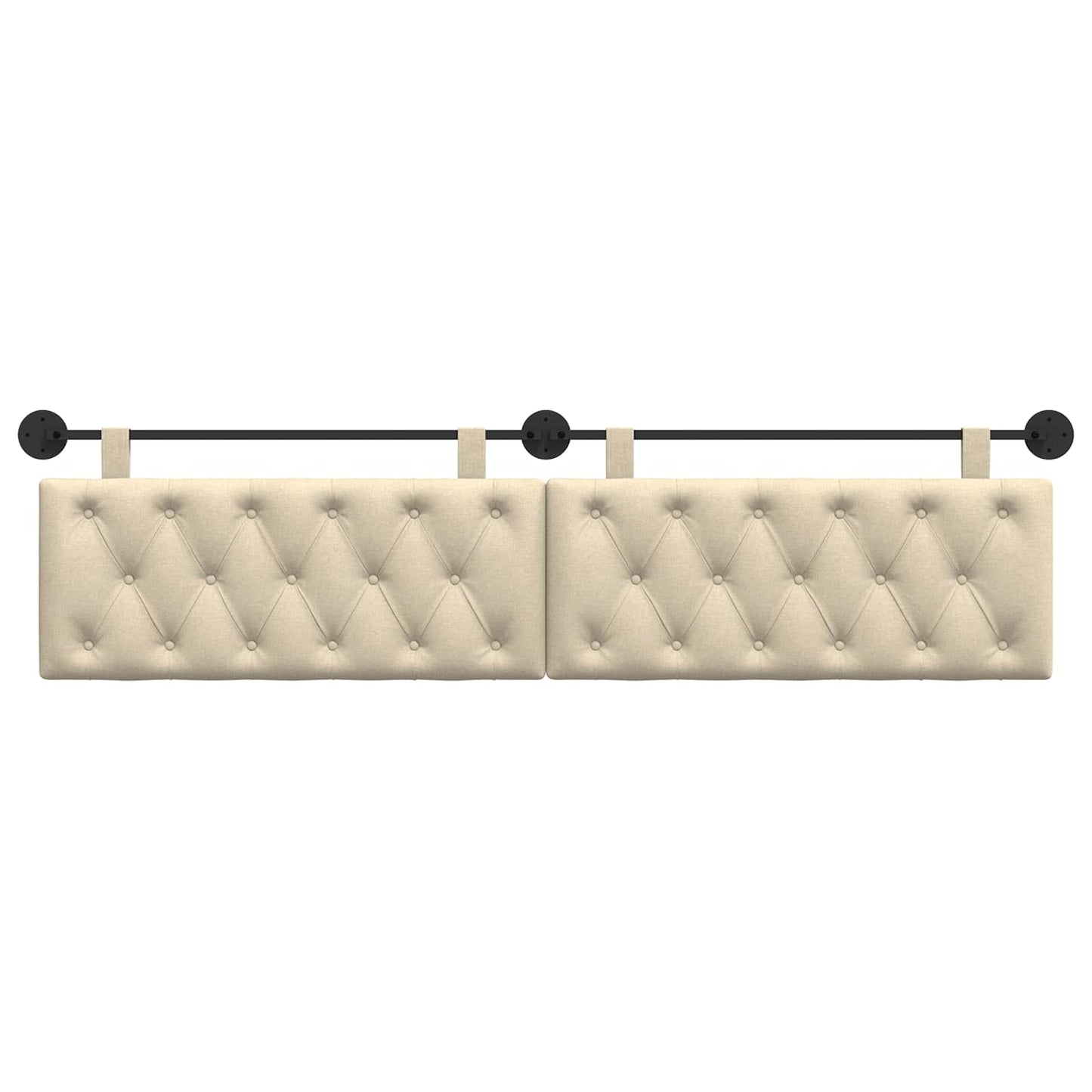 Hangend Hoofdeinde Wandgemonteerd Crème 210 x 55 x 7 cm Stof