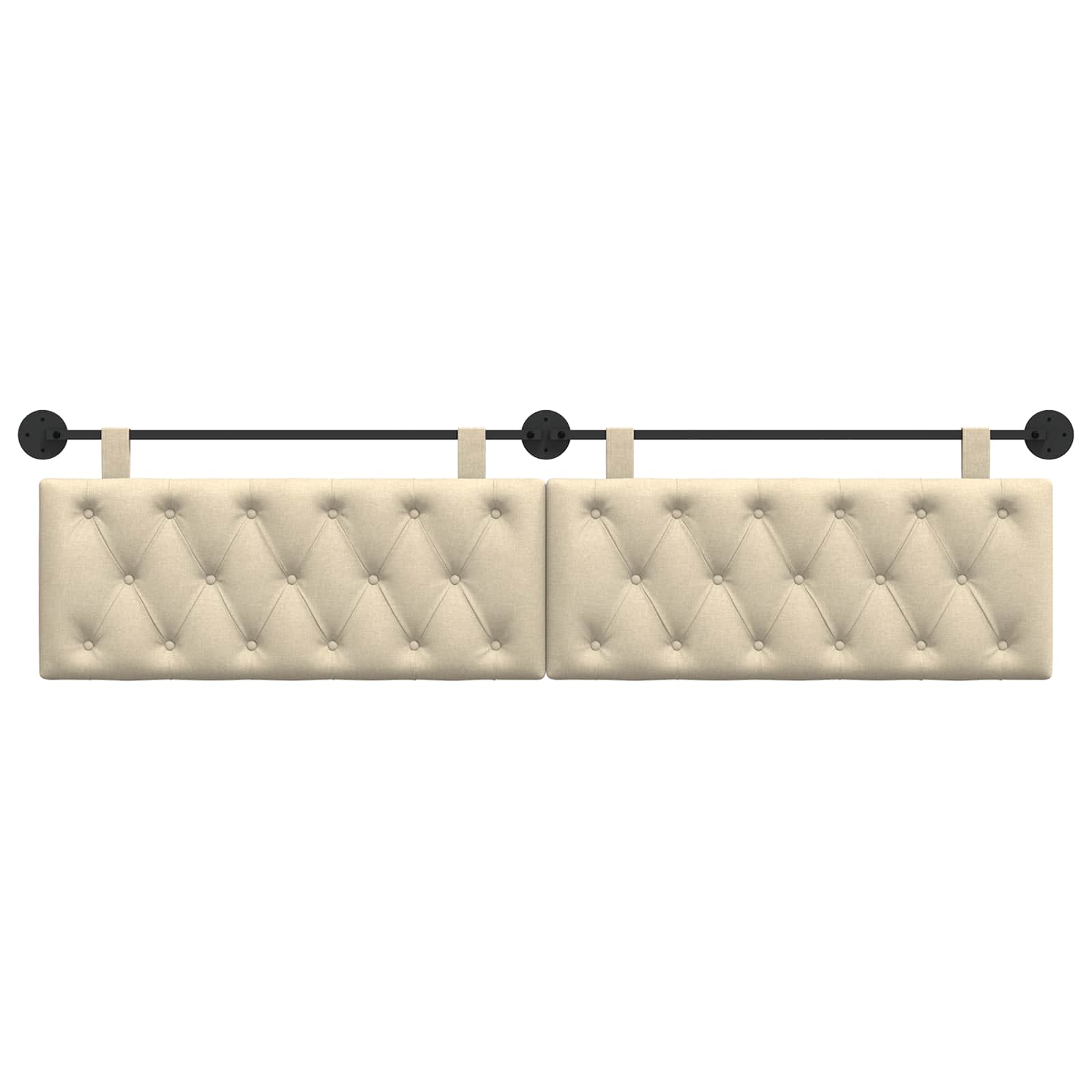 Hangend Hoofdeinde Wandgemonteerd Crème 210 x 55 x 7 cm Stof
