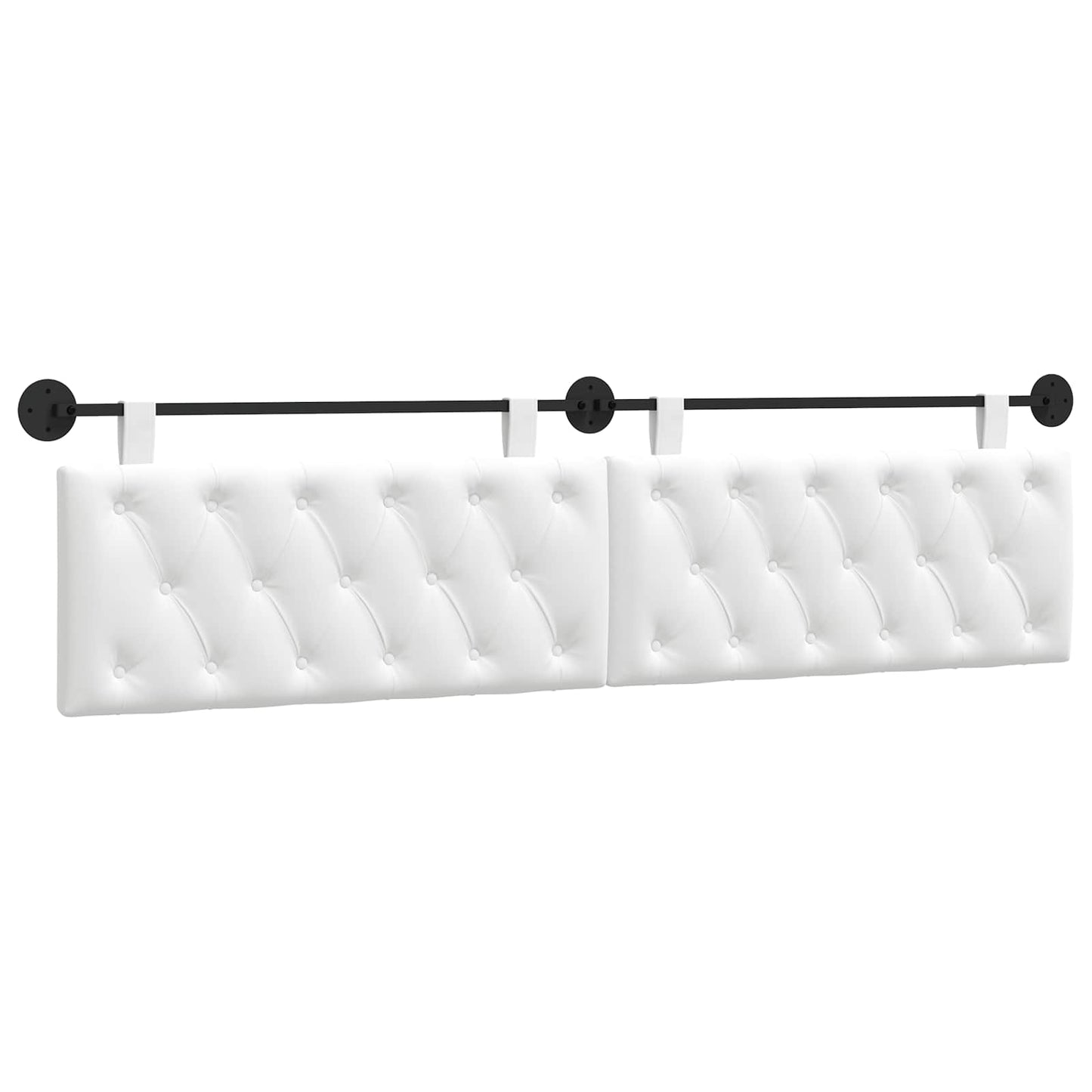 Hangend Hoofdeinde Wandgemonteerd Wit 210 x 55 x 7 cm Stof
