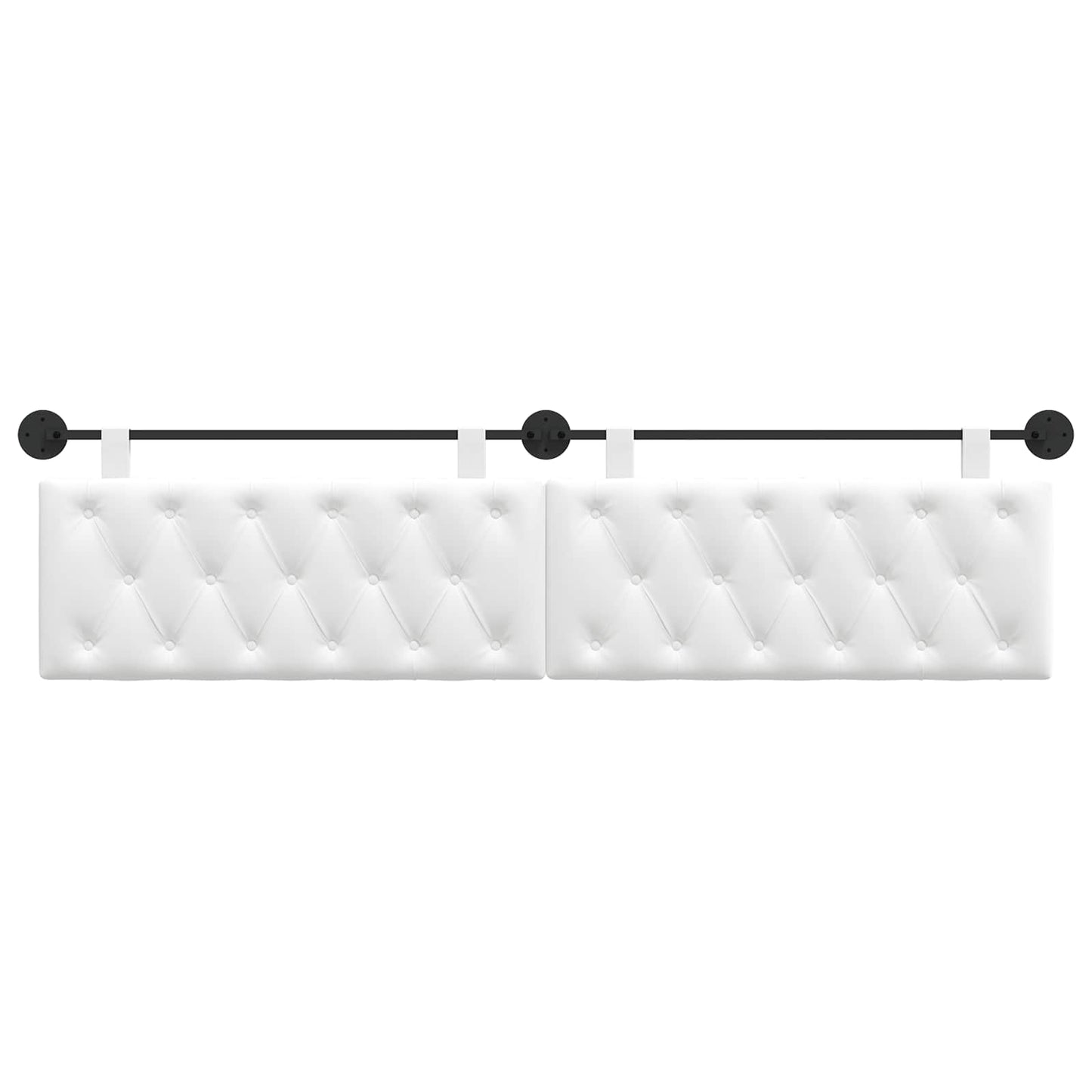 Hangend Hoofdeinde Wandgemonteerd Wit 210 x 55 x 7 cm Stof