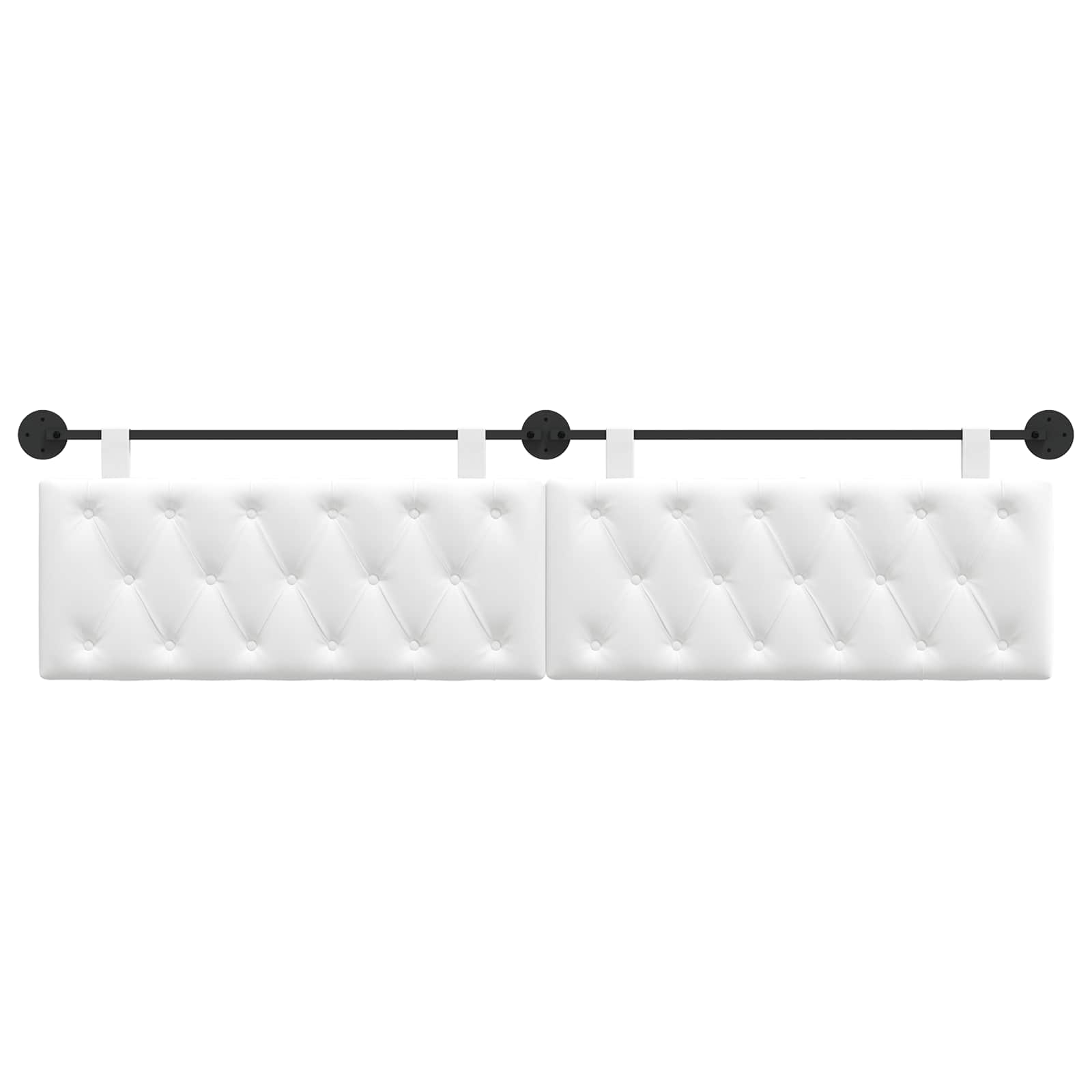 Hangend Hoofdeinde Wandgemonteerd Wit 210 x 55 x 7 cm Stof