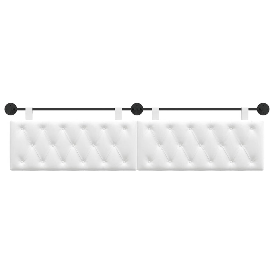 Hangend Hoofdeinde Wandgemonteerd Wit 210 x 55 x 7 cm Stof