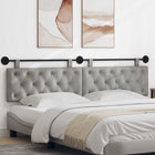 Wall-mounted Headboard Light Gray 210 x 55 x 7 cm Velvet