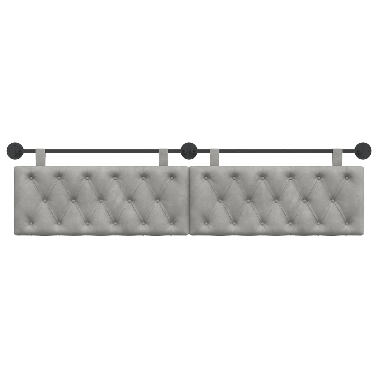 Hangend Hoofdeinde Lichtgrijs 210 x 55 x 7 cm Fluweel