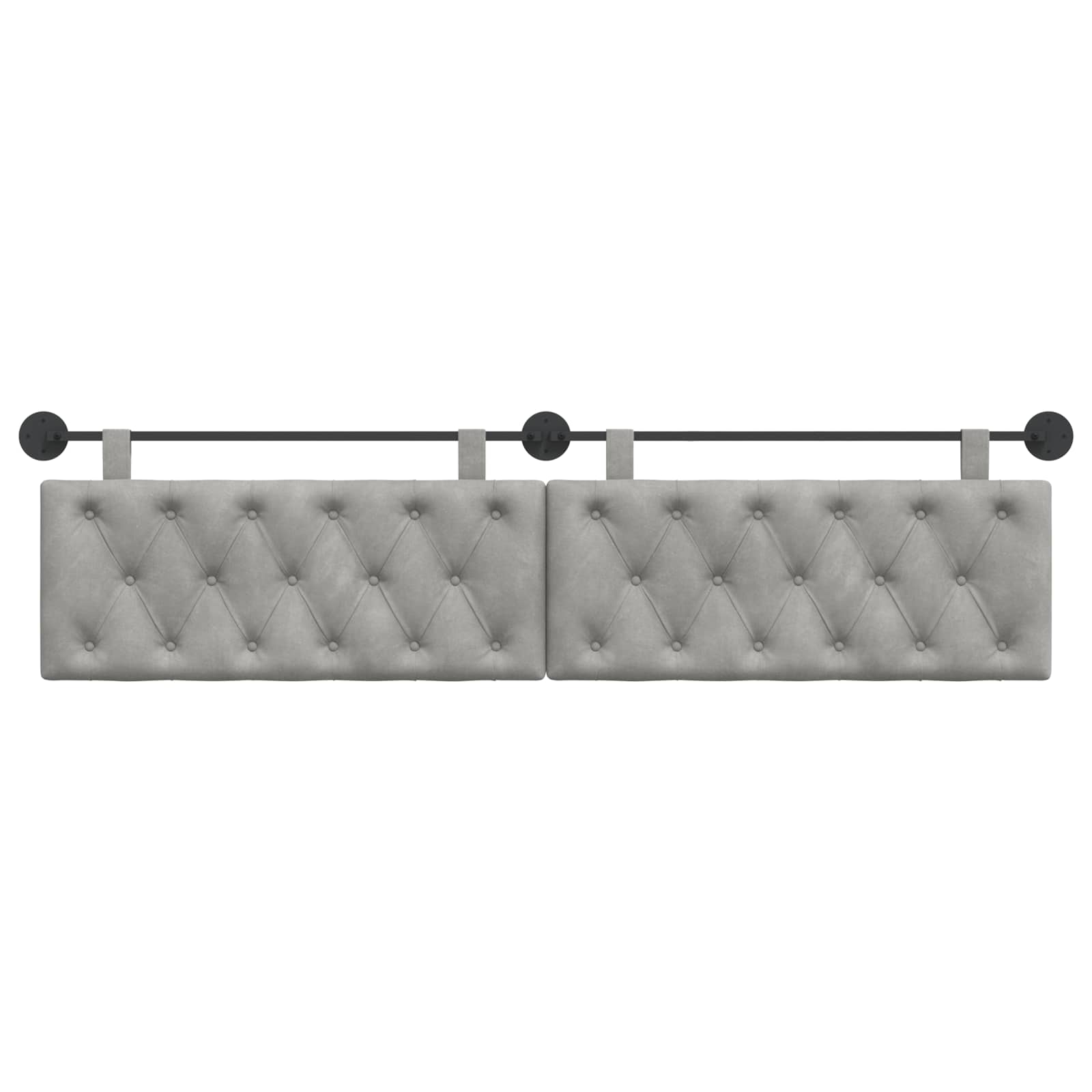 Hangend Hoofdeinde Lichtgrijs 210 x 55 x 7 cm Fluweel