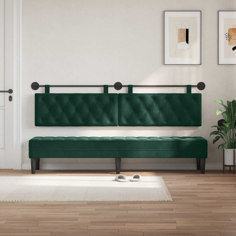 Hangend Hoofdeinde Donkergroen 210 x 55 x 7 cm Fluweel