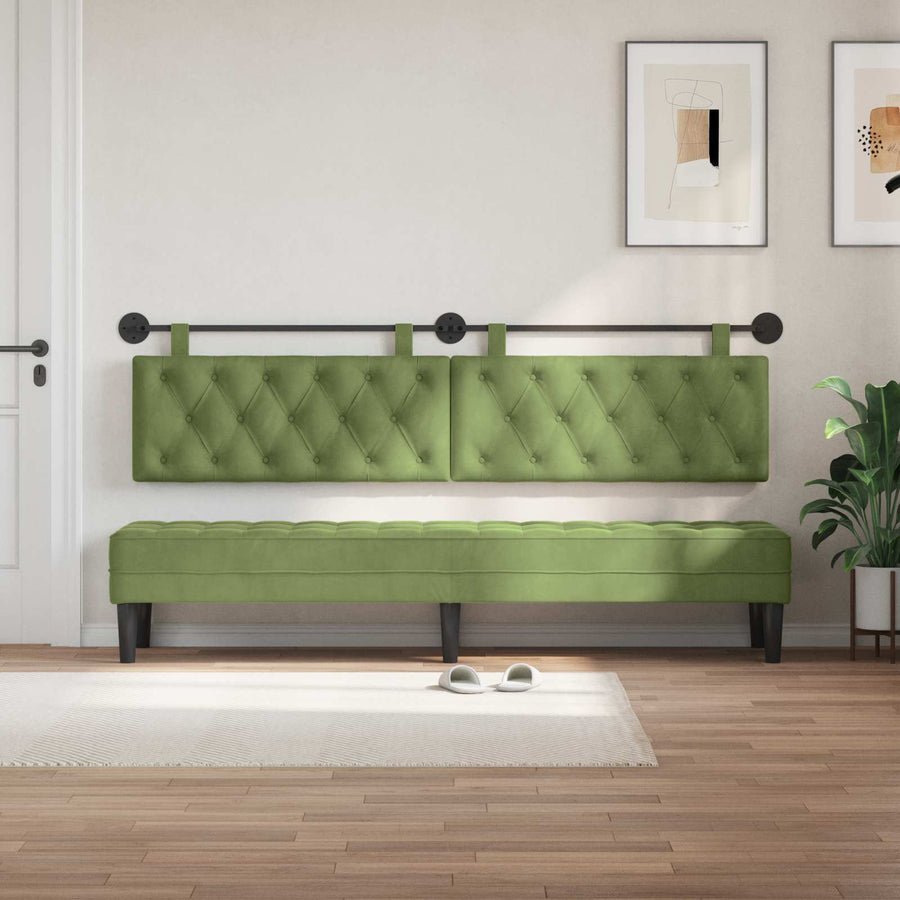Hangend Hoofdeinde Lichtgroen 210 x 55 x 7 cm Fluweel