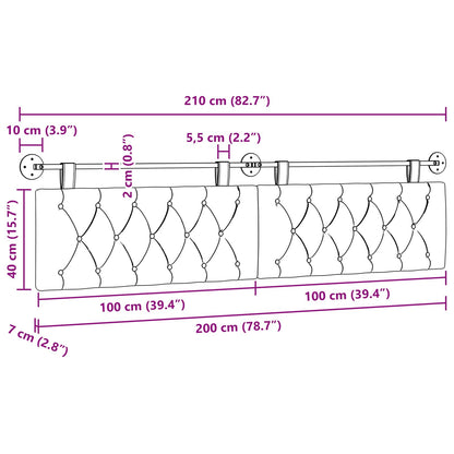 Hangend Hoofdeinde Lichtgroen 210 x 55 x 7 cm Fluweel