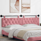 Wall-Mounted Headboard Pink 210 x 55 x 7 cm Velvet