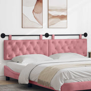 Hoofdbord roze fluweel 210x55x7 cm wandmontage