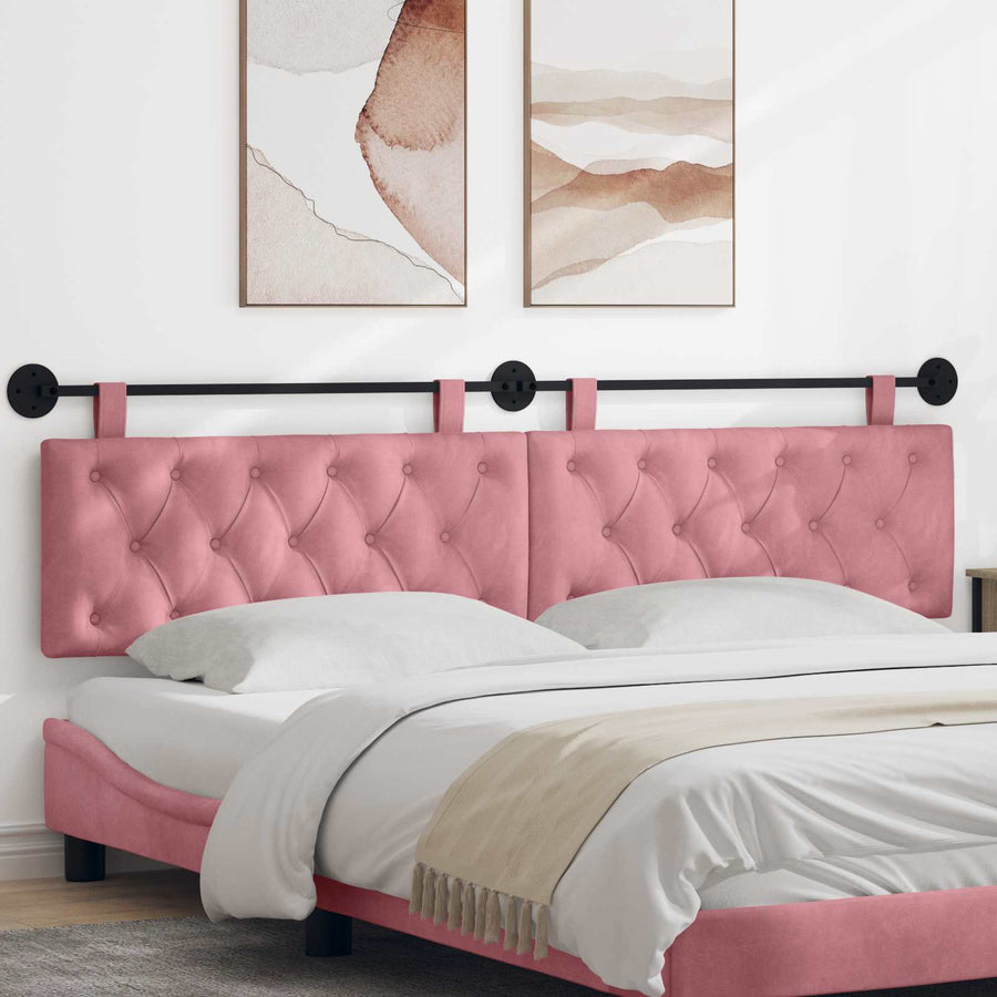 Hangend Hoofdeinde Wandgemonteerd Roze 210 x 55 x 7 cm Fluweel