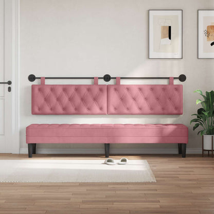 Hangend Hoofdeinde Wandgemonteerd Roze 210 x 55 x 7 cm Fluweel