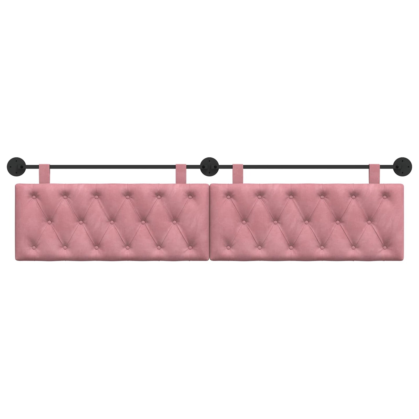 Hangend Hoofdeinde Wandgemonteerd Roze 210 x 55 x 7 cm Fluweel